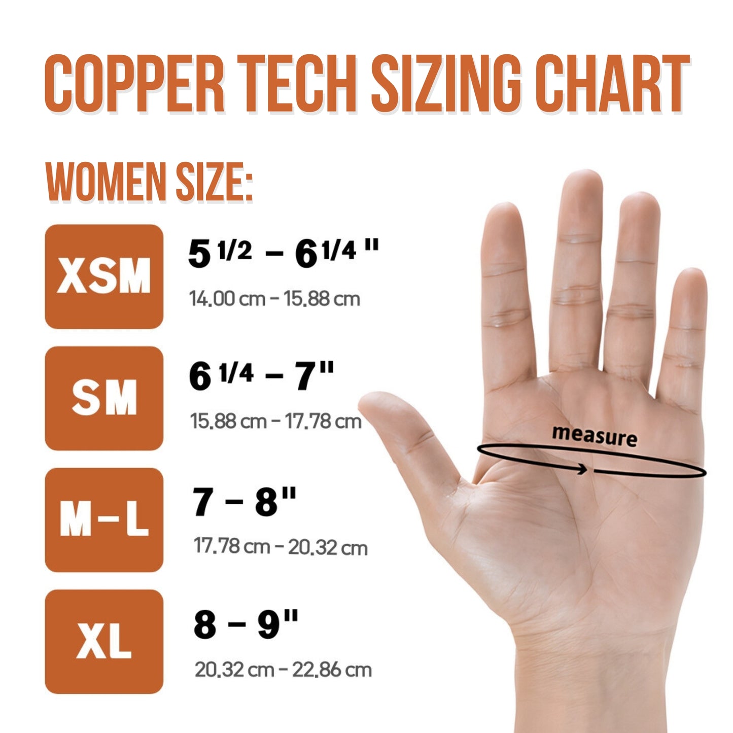 Copper Tech Plus Women's Golf Gloves [Worn on Right Hand]