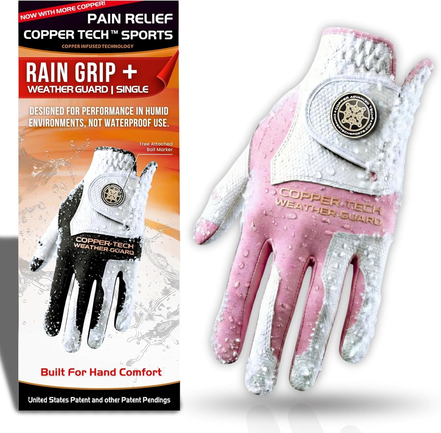 Rain Golf Gloves for Women - Copper Tech Plus Wet Weather Grip