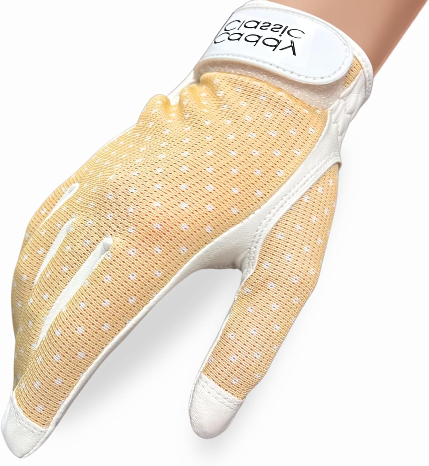 Caddy Classic Ladies Golf Sun Glove Women | Various Stylish Mesh Design for High Breathability | Womens Golf Gloves Worn on Left Hand for Right Handed Golfers| Premium Leather Construction for Comfortable Fit
