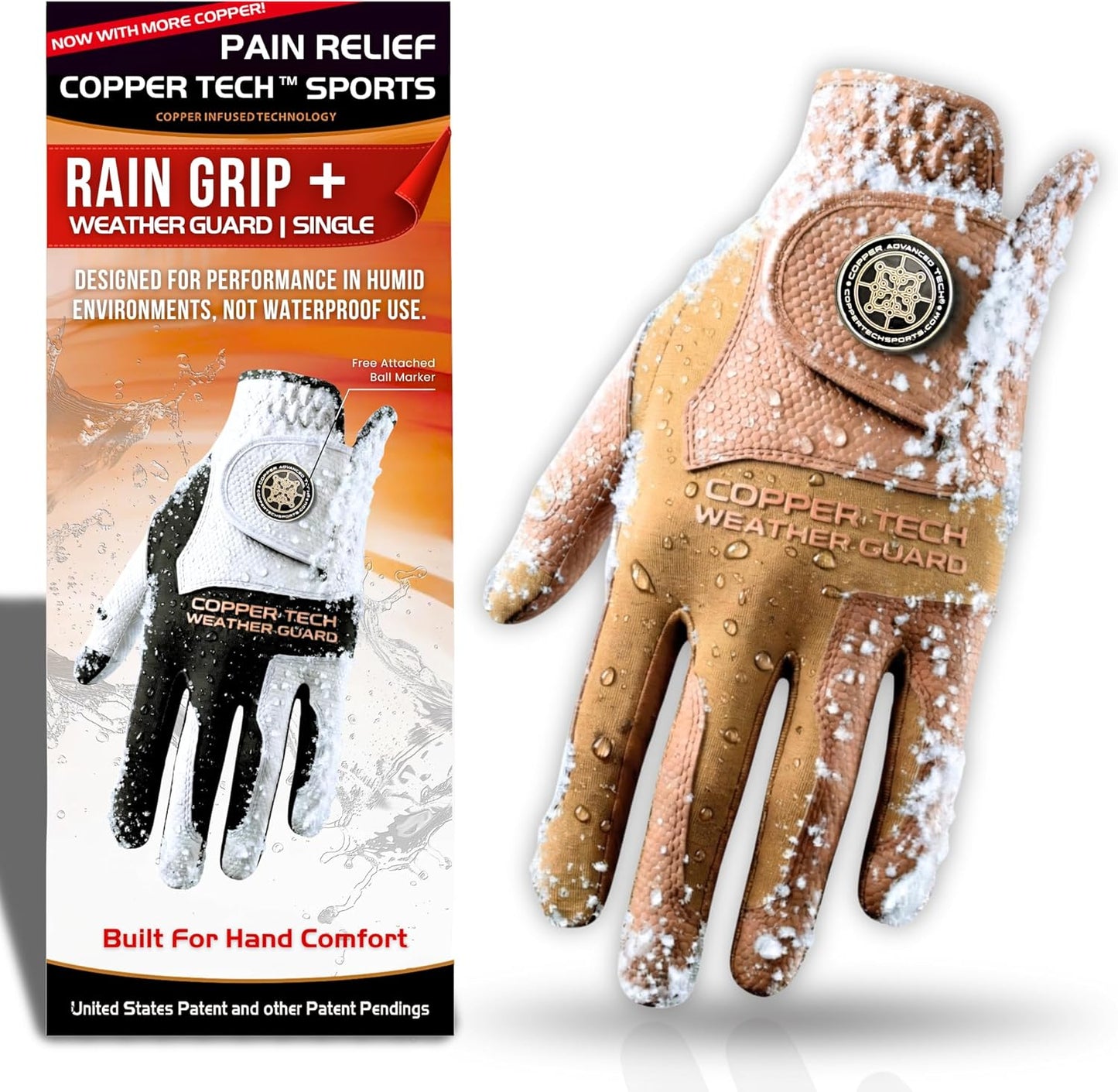 Rain Golf Gloves for Women - Copper Tech Plus Wet Weather Grip