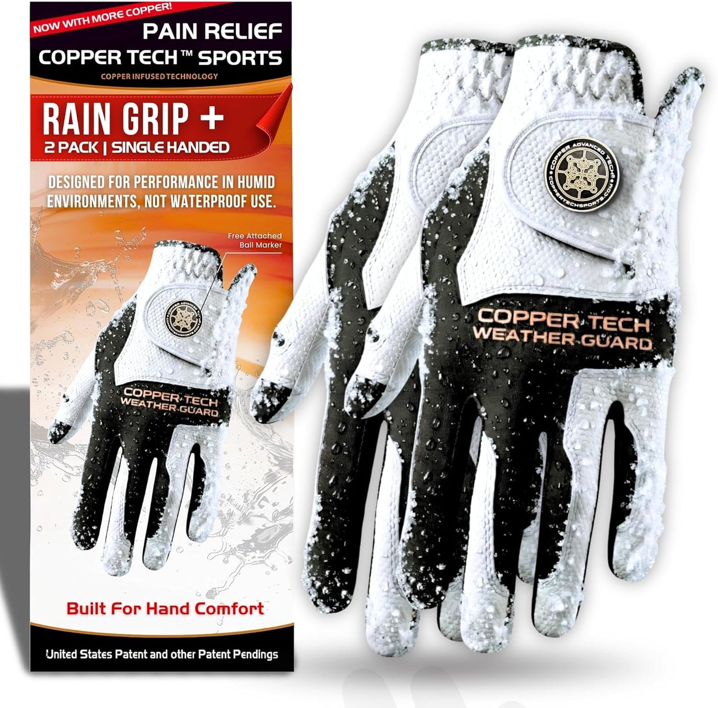 Rain Golf Gloves for Women - Copper Tech Plus Wet Weather Grip