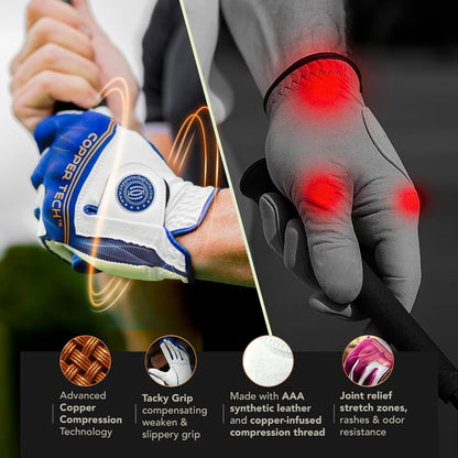 Copper Tech Men's Golf Gloves 2-Pack