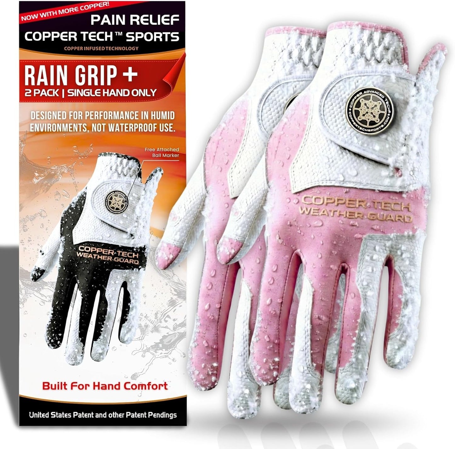 Rain Golf Gloves for Women - Copper Tech Plus Wet Weather Grip