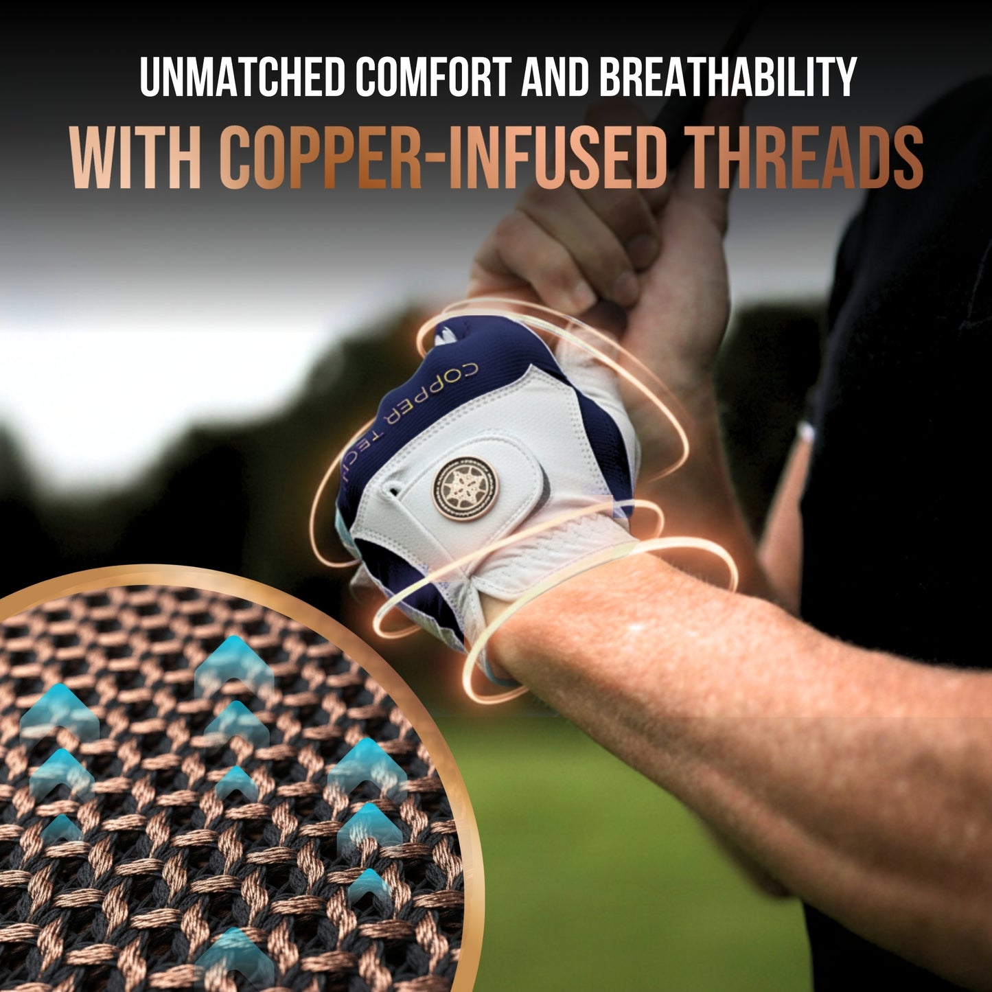 Copper Tech Plus Men's Golf Gloves [Worn on Left Hand]
