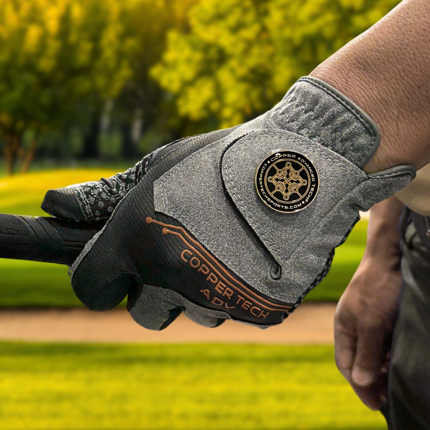 Copper Advanced Tech 2.0 Men's Golf Gloves [Worn on Left Hand]
