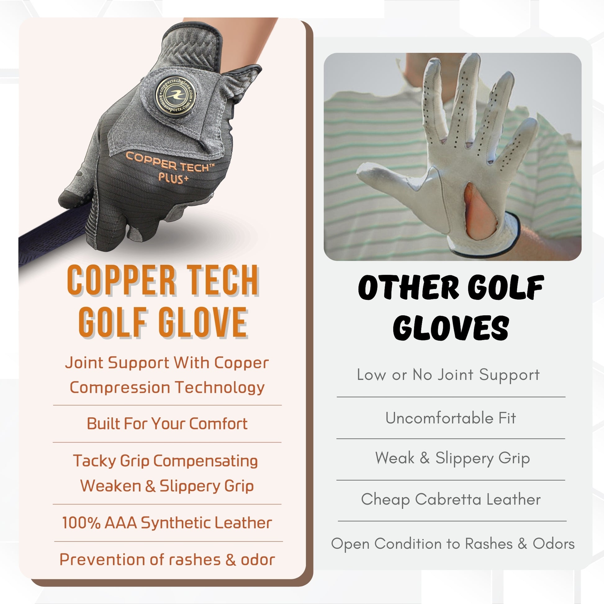 Arthritis-supportive black golf glove for women with copper infusion, designed for right or left-hand golfers seeking comfort and performance.