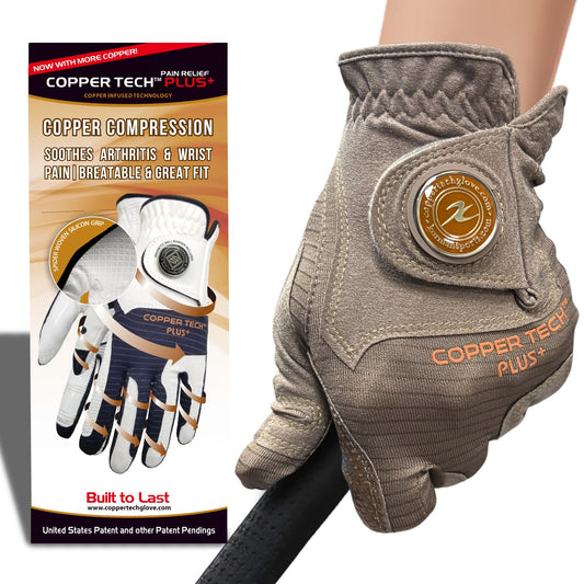 Copper Tech Plus Women's Golf Glove (Brown/Choco Brown)
