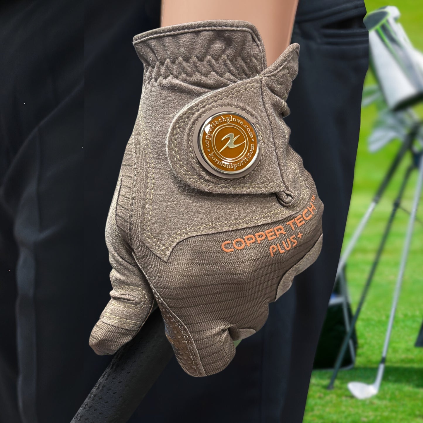 Copper Tech Plus Women's Golf Glove (Brown/Choco Brown)