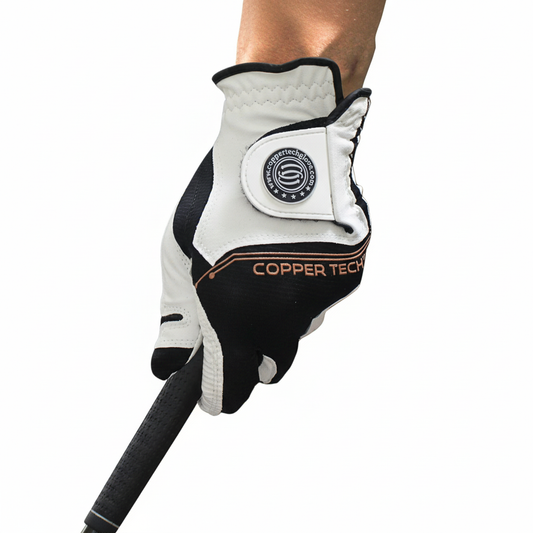 Copper Tech Men's Golf Gloves 2-Pack (White/Black)