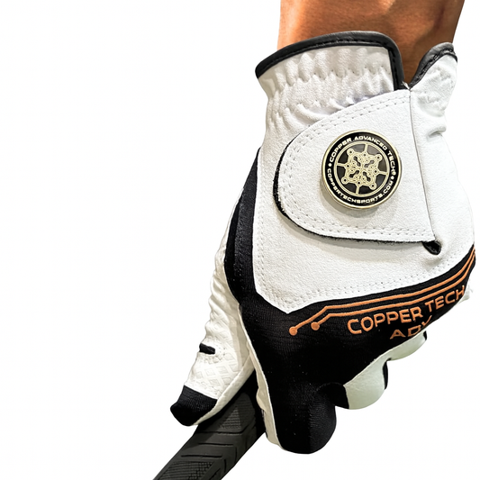 Copper Advanced Tech 2.0 Men's Golf Gloves Worn on Left Hand For Right Handed Golfer
