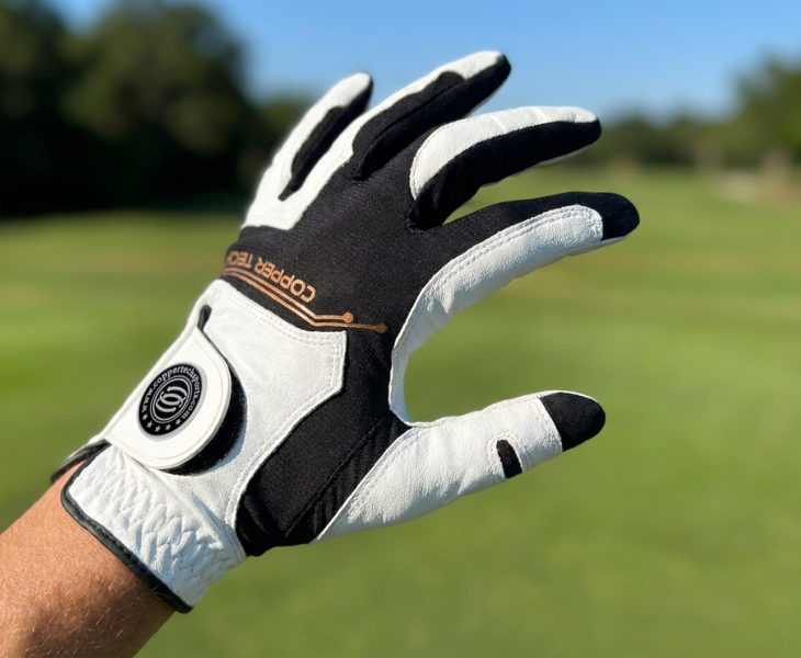 Back of Copper Tech golf glove